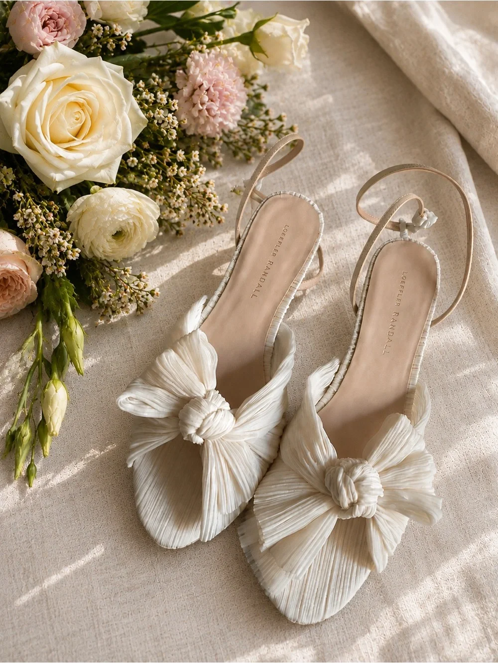 Loeffler Randall Dahlia Pearl Pleated Bow Heel